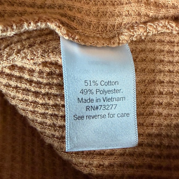 SO Waffle Knit Top XXL Orange Green Raglan Short Sleeve Colorblock - Picture 4 of 5